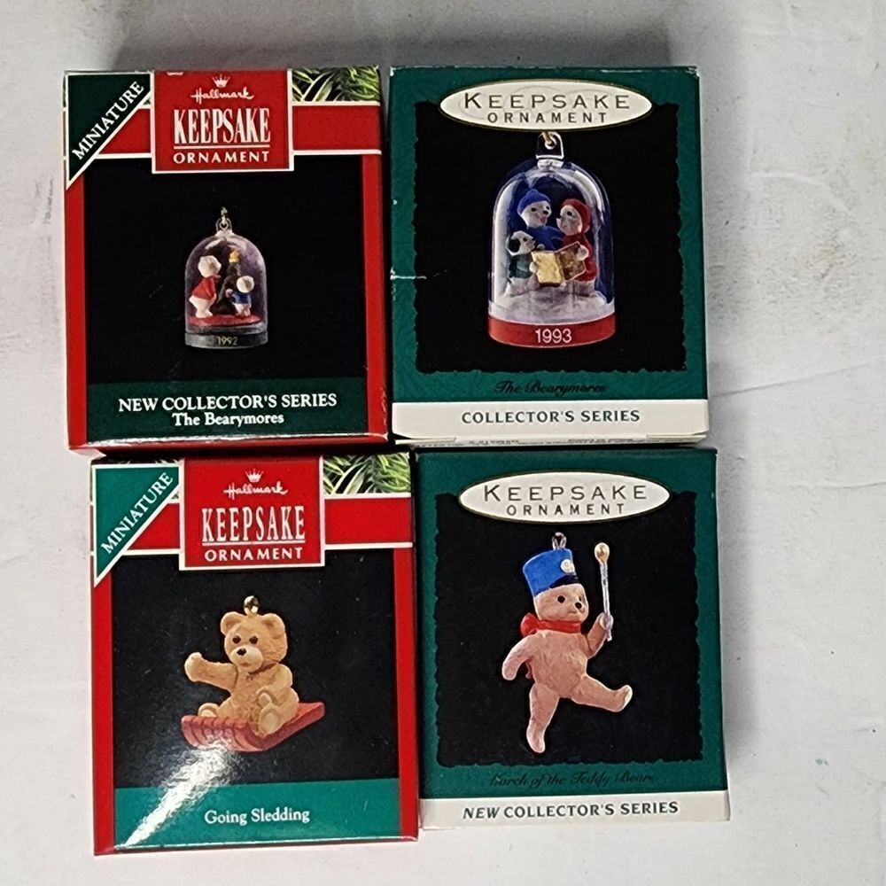 Hallmark vintage 1990s mini Hallmark ornaments 4 ornaments bears theme